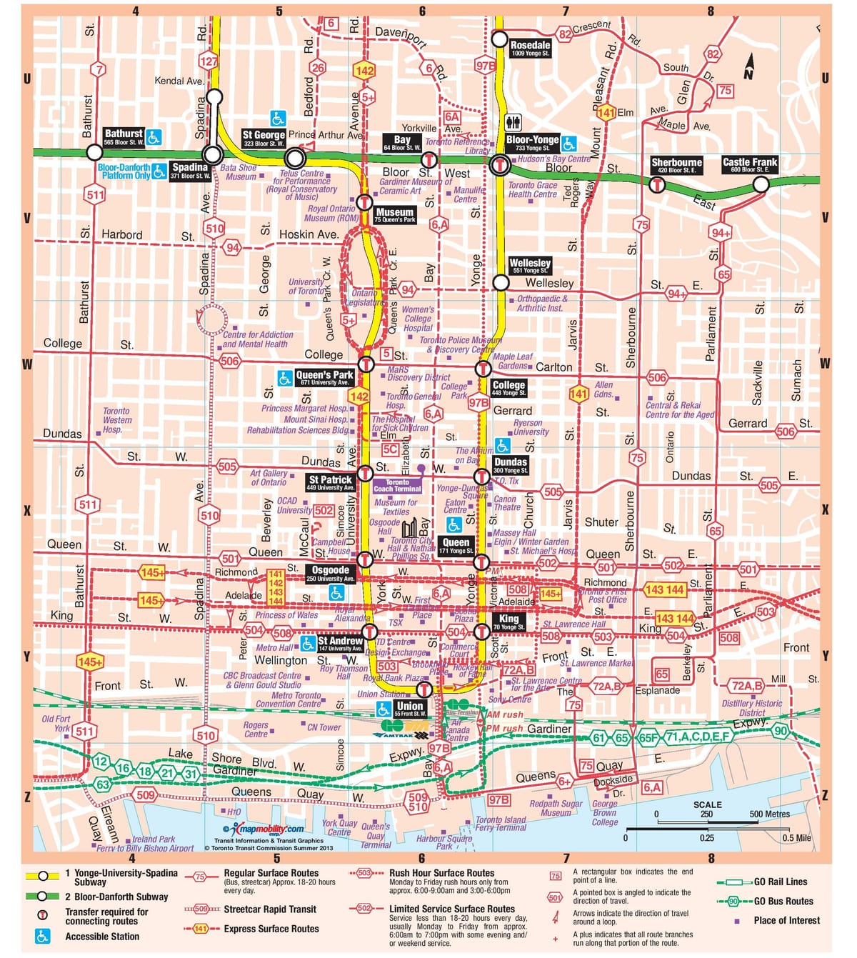 வரைபடம் சுரங்க ரயில் நிலையம் நகர டொராண்டோ