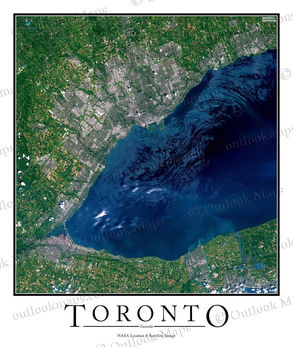 வரைபடம் டொராண்டோ lake Ontario செயற்கைக்கோள்