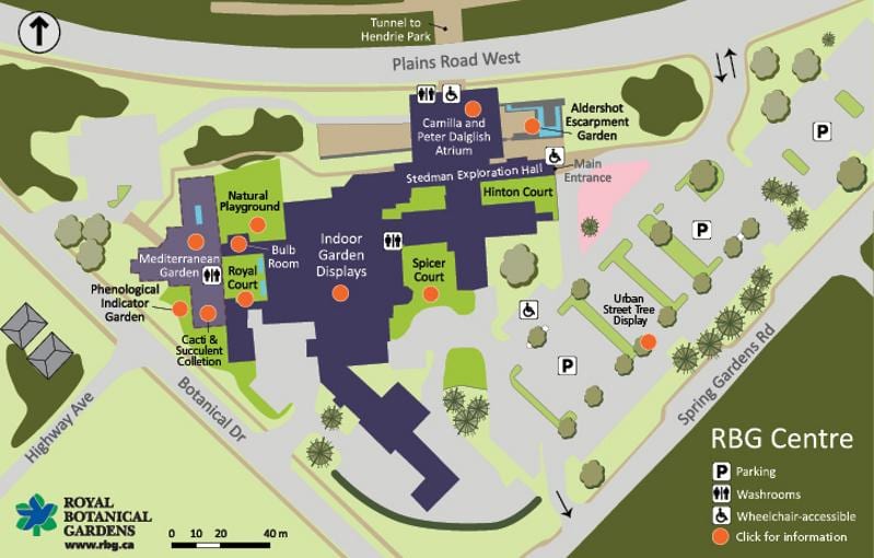 வரைபடம் ராயல் பொட்டானிக்கல் கார்டன் ரொறன்ரோ