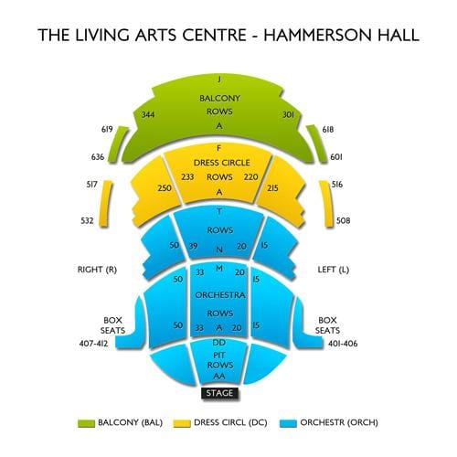வரைபடம் வாழும் கலை மையம் Hammerson மண்டபம்