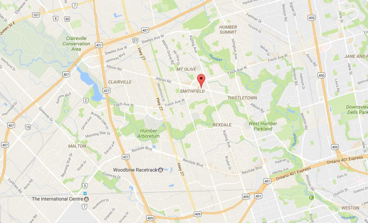வரைபடம் Albion road Toronto