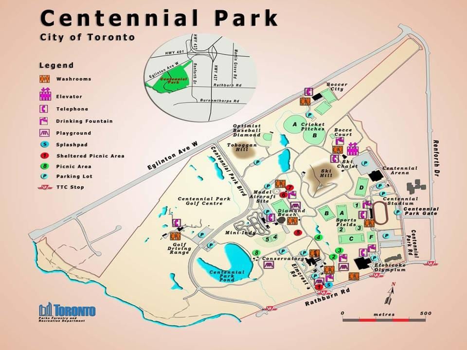 வரைபடம் Centennial Park கிரீன்ஹவுஸ் ரொறன்ரோ