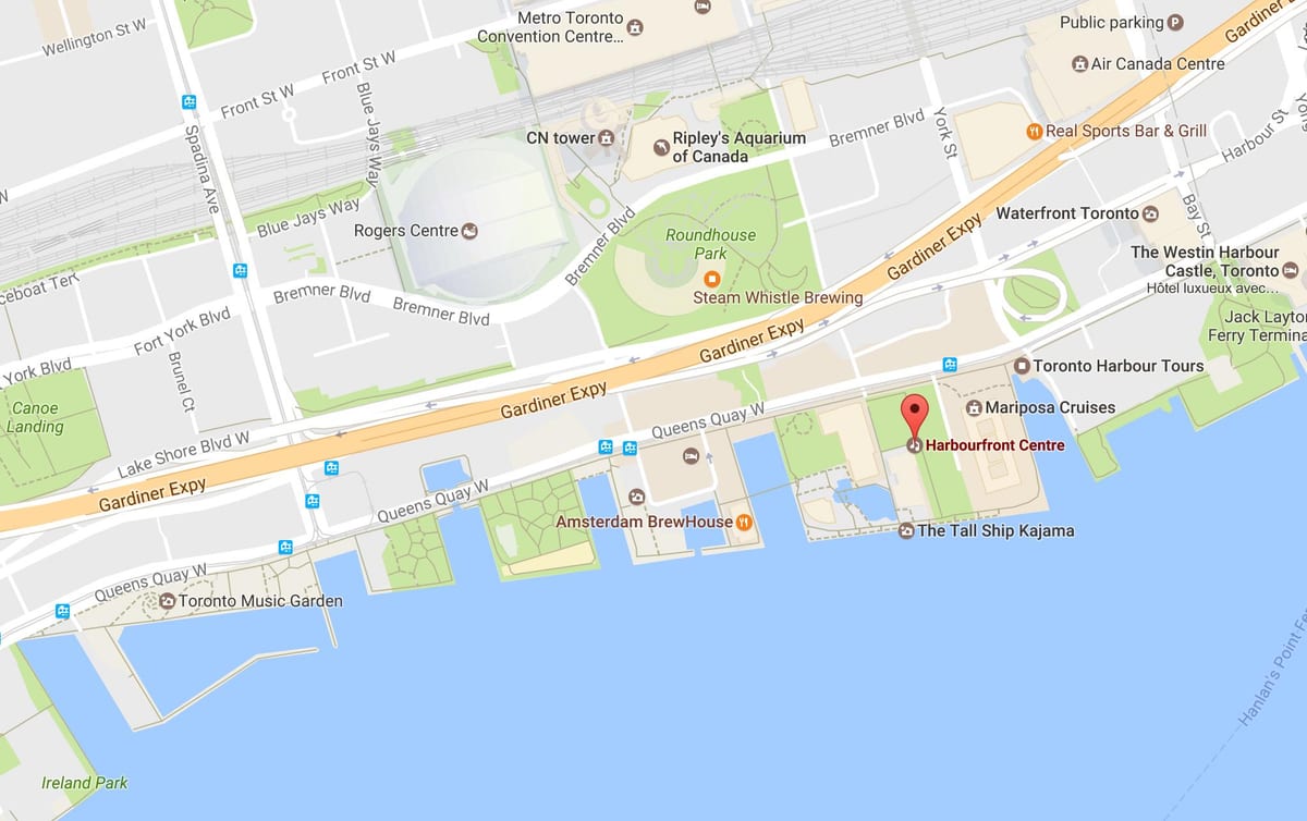 வரைபடம் Harbourfront அக்கம் ரொறன்ரோ