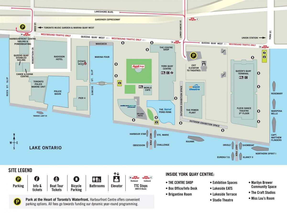 வரைபடம் Harbourfront மையம் ரொறன்ரோ