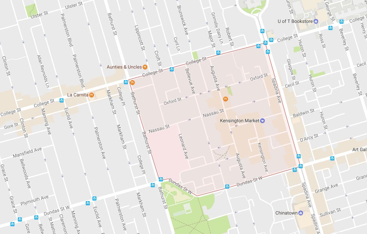 வரைபடம் Kensington Market அருகில் ரொறன்ரோ