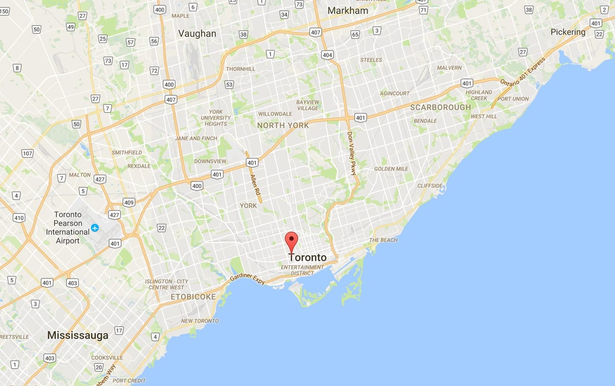 வரைபடம் Kensington Market மாவட்ட ரொறன்ரோ