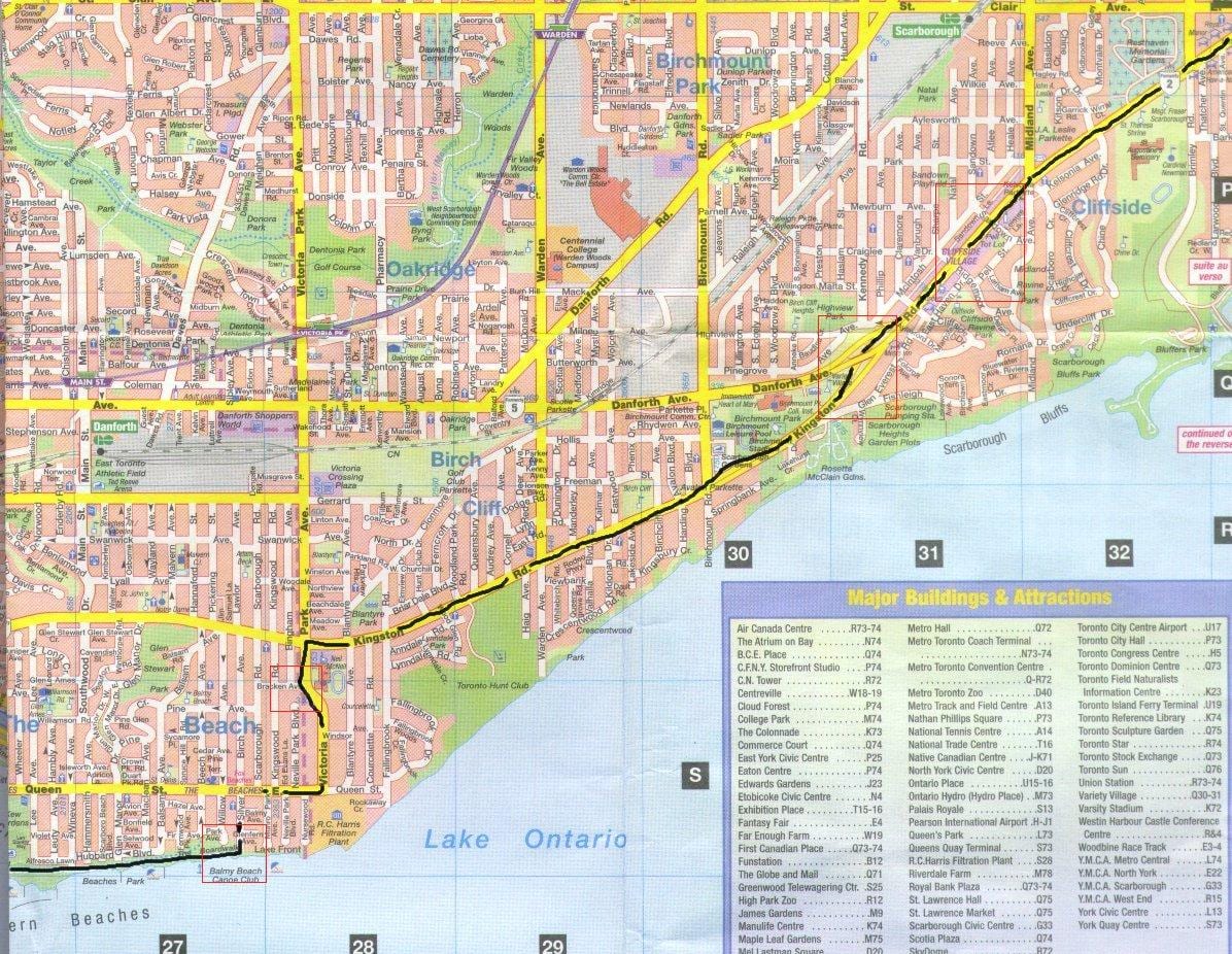 வரைபடம் Kingston road Ontarion
