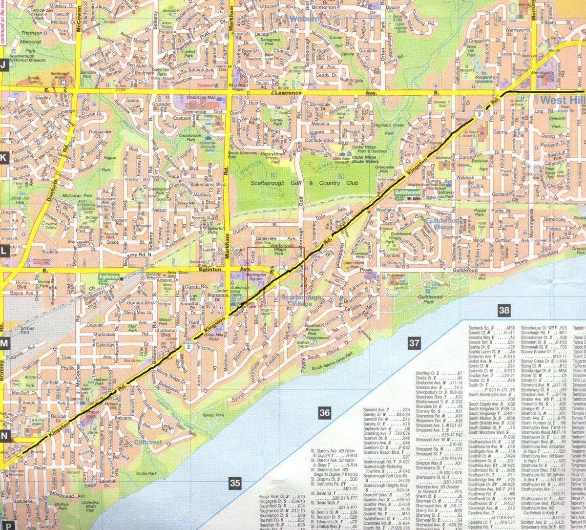 வரைபடம் Kingston road Toronto