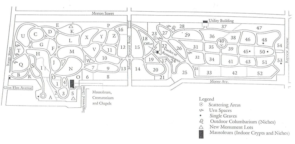வரைபடம் Mount pleasant cemetery