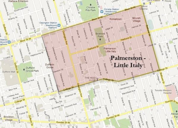 வரைபடம் Palmerston லிட்டில் இத்தாலி ரொறன்ரோ