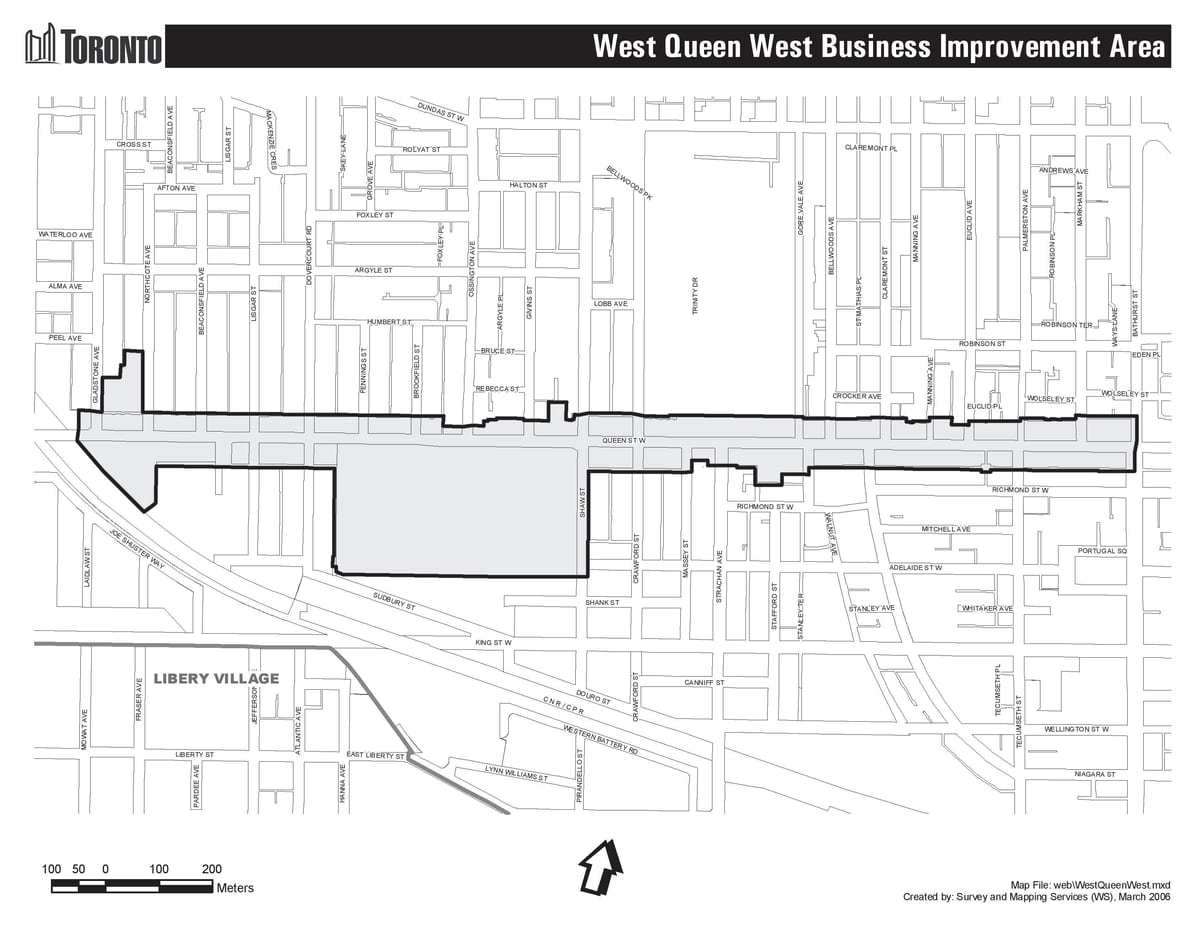 வரைபடம் Queen street west ரொறன்ரோ