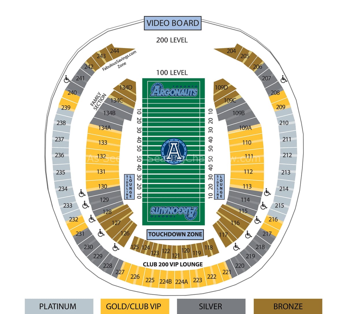 வரைபடம் Rogers centre கால்பந்து