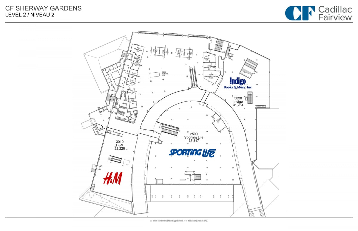 வரைபடம் Sherway தோட்டங்கள் நிலை 2