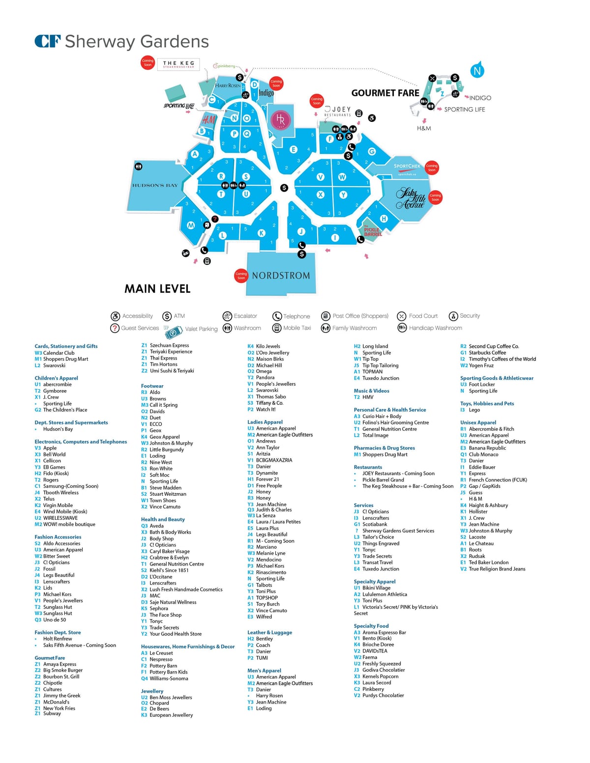 வரைபடம் Sherway தோட்டங்கள்