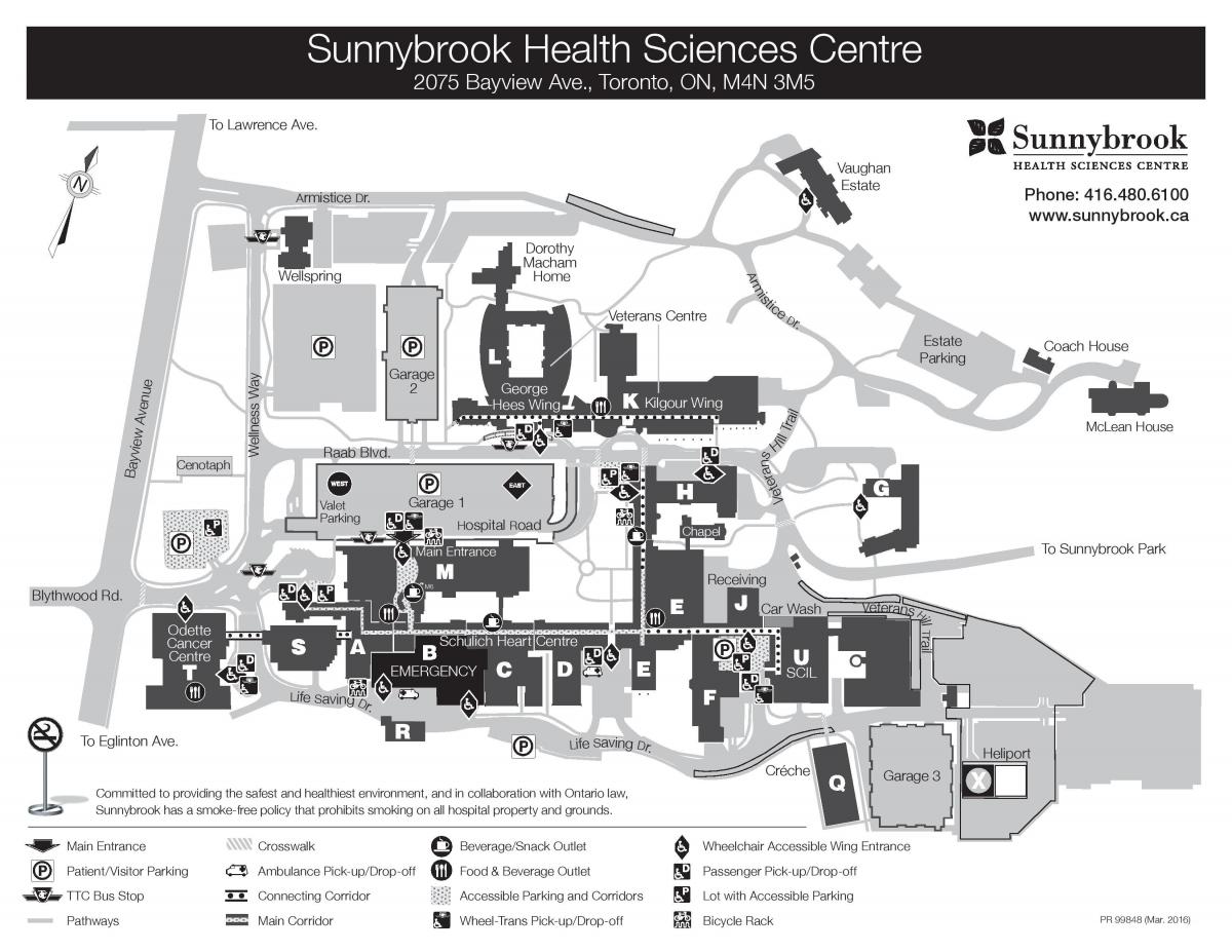 வரைபடம் Sunnybrook Health sciences centre - SHSC