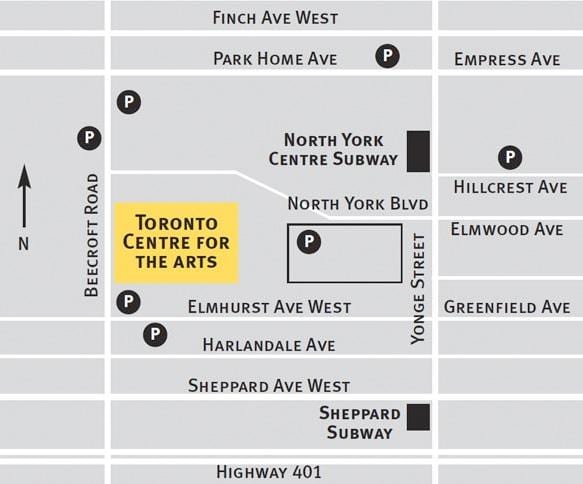 வரைபடம் Toronto centre for the arts