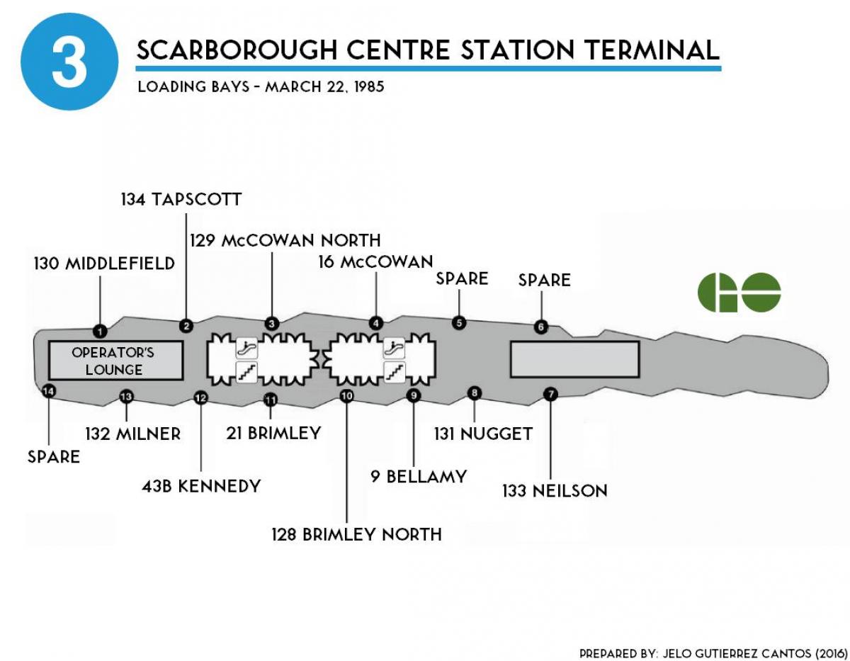 வரைபடம் of Toronto Scarborough centre நிலையம் முனையம்