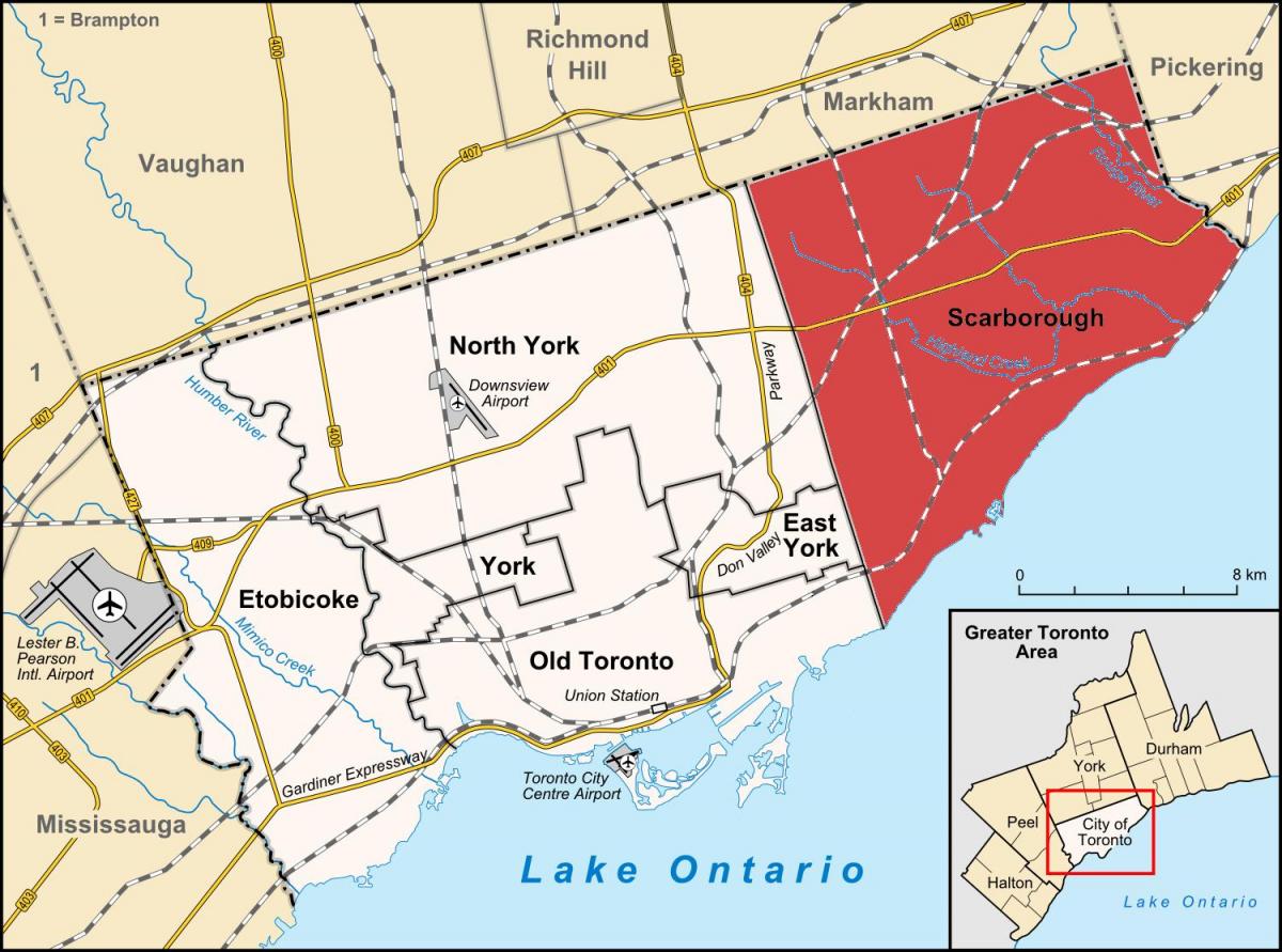 வரைபடம் of Toronto Scarborough