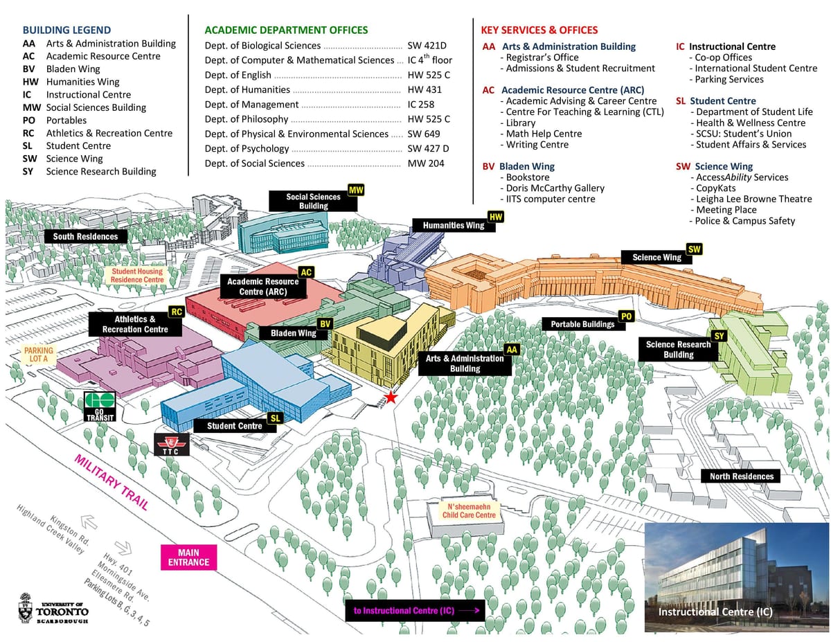 வரைபடம் university of Toronto Scarborough வளாகத்தில்