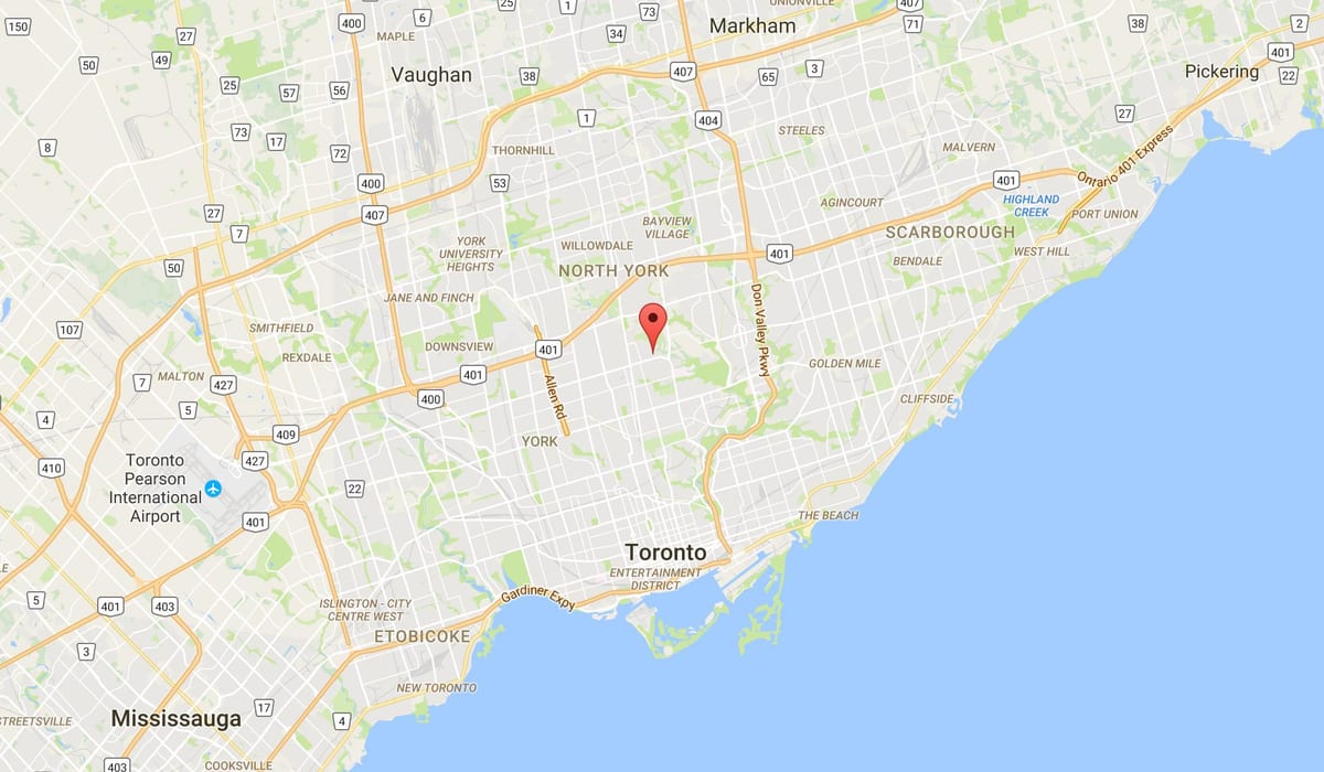 வரைபடம் Wanless பார்க் மாவட்ட ரொறன்ரோ