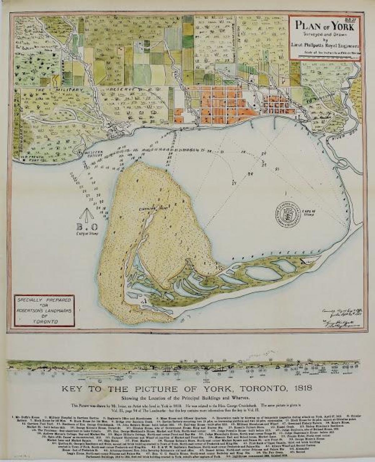 வரைபடம் நியூயார்க், டொராண்டோ 1787-1884 கார்ட்டூன் பதிப்பு