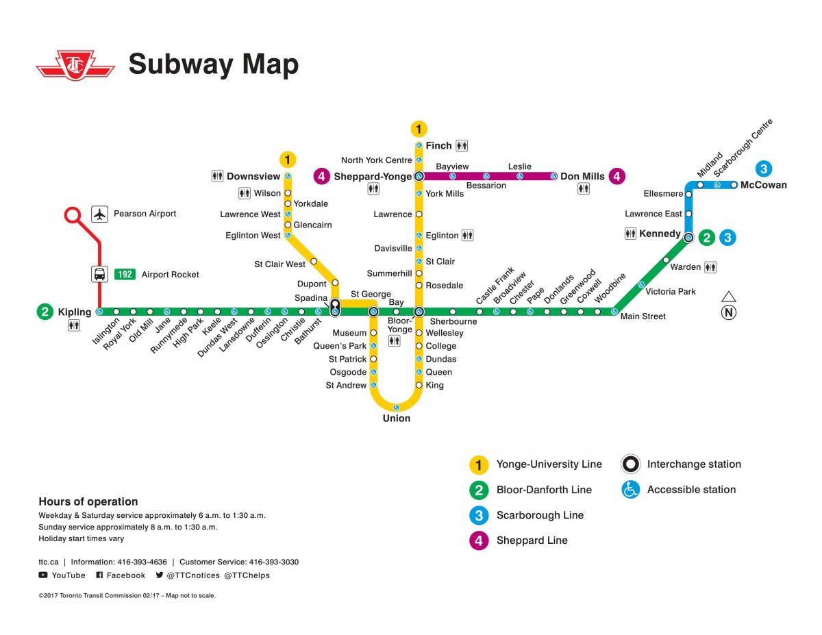 வரைபடம் ரொறன்ரோ TTC subway