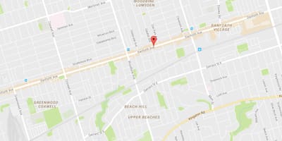 வரைபடத்தை கிழக்கு Danforth அக்கம் ரொறன்ரோ