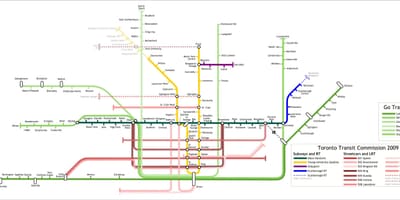 வரைபடம் டொராண்டோ சென்று ரயில்