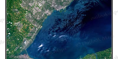 வரைபடம் டொராண்டோ lake Ontario செயற்கைக்கோள்