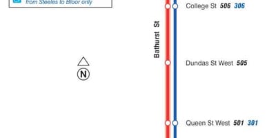 வரைபடம் ட்ராம் வரி 511 Bathurst