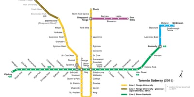 வரைபடம் ரொறன்ரோ சுரங்கப்பாதை