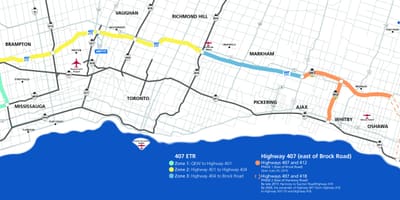 வரைபடம் ரொறன்ரோ நெடுஞ்சாலை 407