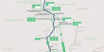 வரைபடம் வரி Barrie செல்ல போக்குவரத்து