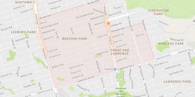 வரைபடம் Bedford பார்க் பகுதியில் ரொறன்ரோ