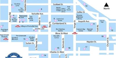வரைபடம் Bloor Yorkville சுரங்கப்பாதை