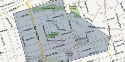 வரைபடம் Bloor Yorkville