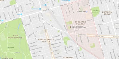 வரைபடம் Brockton Village அக்கம் ரொறன்ரோ