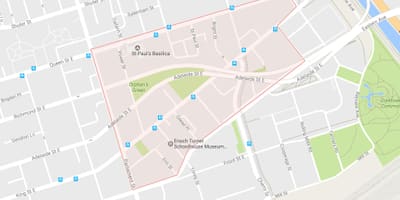வரைபடம் Corktown பகுதியில் ரொறன்ரோ