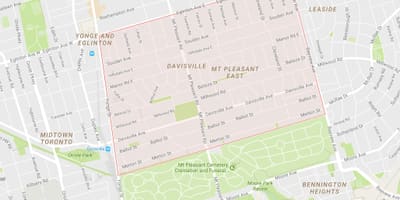 வரைபடம் Davisville கிராமத்தில் அக்கம் ரொறன்ரோ