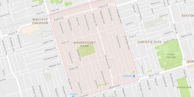 வரைபடம் Dovercourt பார்க் பகுதியில் ரொறன்ரோ