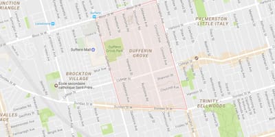 வரைபடம் Dufferin Grove அக்கம் ரொறன்ரோ