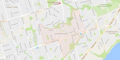 வரைபடம் Eglinton East பகுதியில் ரொறன்ரோ