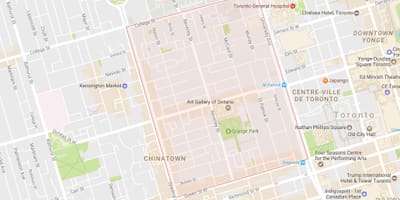 வரைபடம் Grange பார்க் பகுதியில் ரொறன்ரோ