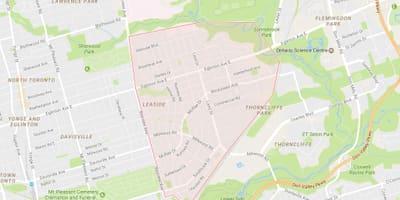 வரைபடம் Leaside அக்கம் ரொறன்ரோ