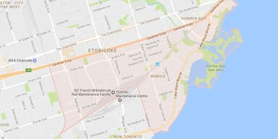 வரைபடம் Mimico பகுதியில் ரொறன்ரோ
