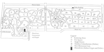 வரைபடம் Mount pleasant cemetery