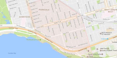 வரைபடம் Parkdale அக்கம் ரொறன்ரோ