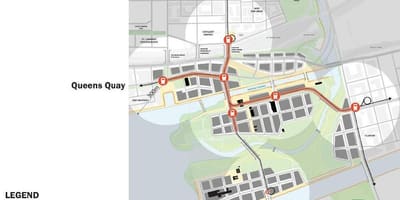 வரைபடம் Projets கிழக்கு நதிக்கரைக்கு கிழக்கு Bayfront ரொறன்ரோ