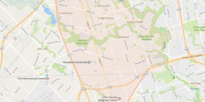 வரைபடம் Rexdale பகுதியில் ரொறன்ரோ
