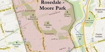 வரைபடம் Rosedale மூர் பூங்கா ரொறன்ரோ